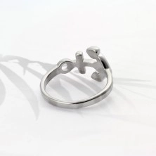 Prsten z chirurgické oceli stříbrné barvy, lesklá kotva