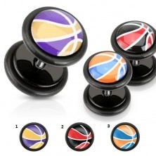 Akrylový falešný plug, barevný basketbalový míč, černé gumičky