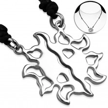 Šňůrkový náhrdelník s přívěskem z chirurgické oceli, slunce s výřezy
