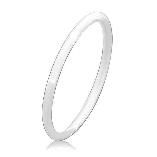 Tenký prsten ze stříbra 925, lesklý povrch bez vzoru - Velikost: 61