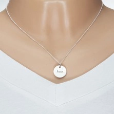 Stříbrný náhrdelník 925, řetízek a kruhový přívěsek - znamení RYBY