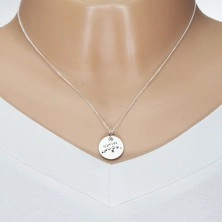Nastavitelný náhrdelník, stříbro 925, řetízek a kruhová známka - znamení VODNÁŘ