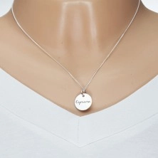 Stříbrný 925 náhrdelník, řetízek a kruhový přívěsek - KOZOROH