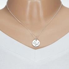 Stříbrný 925 náhrdelník, řetízek a kruhový přívěsek - KOZOROH