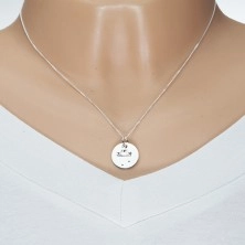 Nastavitelný náhrdelník, stříbro 925, řetízek a kruhová známka - znamení VÁHY