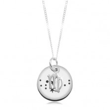 Stříbrný 925 náhrdelník, řetízek a kruhový přívěsek - PANNA