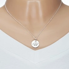 Stříbrný 925 náhrdelník, řetízek a kruhový přívěsek - PANNA