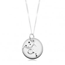 Stříbrný 925 náhrdelník, řetízek a kruhový přívěsek - BÝK