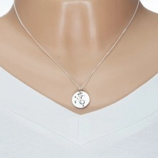 Stříbrný 925 náhrdelník, řetízek a kruhový přívěsek - BÝK