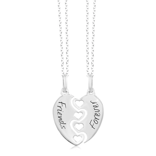 Levně Dva náhrdelníky - přelomené srdce Friends Forever, stříbro 925