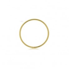 Zlatý 375 piercing - tenký lesklý kroužek, hladký povrch, žluté zlato