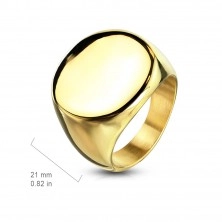 Prsten z chirurgické oceli zlaté barvy s kruhem, lesklý