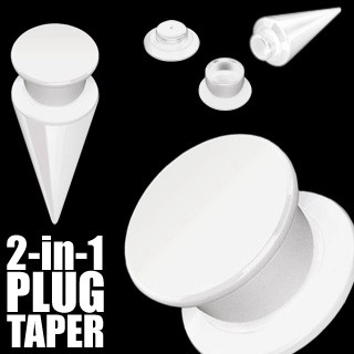 Taper a plug 2 v 1 bílý - Tloušťka : 4 mm
