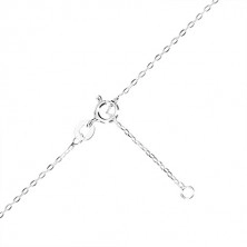 Stříbrný 925 náhrdelník - hroch zdobený černou glazurou, blýskavý řetízek