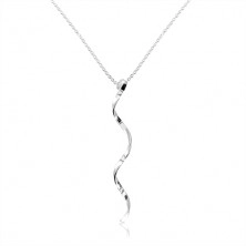 Stříbrný 925 náhrdelník - spirálovitě zatočená linie, jemný řetízek