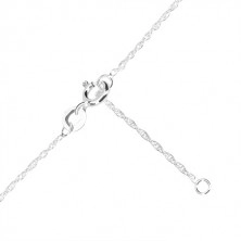 Stříbrný náhrdelník 925 - obrys srdce s blýskavými zirkony, srdíčková linie