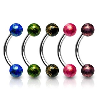 Piercing do obočí akrylové kuličky - Barva piercing: Černá