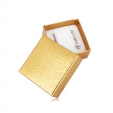 Dárková krabička na dva prsteny nebo náušnice - popínavá rostlina, zlatá barva