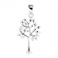 Přívěsek - strom života, úzký kmen s rozvětvenou korunou, stříbro 925