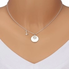Stříbrný náhrdelník 925 - kotva, kormidlo, lesklý kruh s nápisem "I refuse to sink"