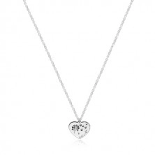 Stříbrný náhrdelník 925 - souměrné srdíčko, pampeliška ve větru, nápis "Mom"