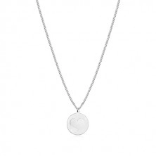 Stříbrný 925 náhrdelník - lesklý kruh, matný kruh se srdíčkovým výřezem
