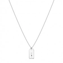 Černý diamant - náhrdelník ze stříbra 925, zrcadlově lesklá známka, nápis "HOPE"