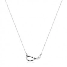 Stříbrný 925 náhrdelník - blýskavý řetízek, symbol nekonečna s brilianty
