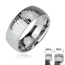 Ocelový prsten - vzor zebra
