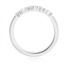 Prsten ze stříbra 925 - třpytivá linie transparentních zirkonů, úzká ramena