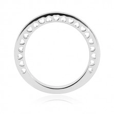 Prsten ze stříbra 925 - čiré blýskavé zirkonky, drobné srdíčkové výřezy