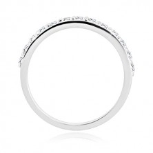 Sada stříbrných prstenů - kroužek se zářivou polovinou, prsten se zirkonem