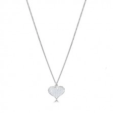 Stříbrný 925 trojset - souměrné srdce se zirkony, sériově napojovaný řetízek