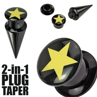 Plug a taper černý  STAR - Tloušťka : 5 mm