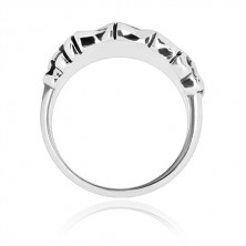 Prsten ze stříbra 925 - detailně tvarovaná kostra ruky, lesklá ramena, patina