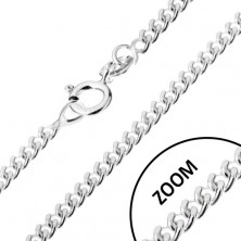 Řetízek ze zakroucených oválných oček, stříbro 925, šířka 1,7 mm, délka 500 mm