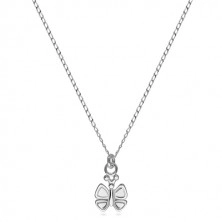 Stříbrná 925 dvojdílná sada - náušnice a náhrdelník, motýlek s ozdobenými křidélky