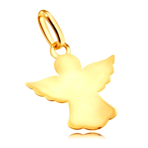 Přívěsek ve žlutém 9K zlatě - vyřezávaný obrys andílka s rozpjatými křídly
