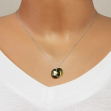 Stříbrný náhrdelník 925 - medailónek ve zlatém odstínu, nápis "I LOVE U FOREVER", zirkonová ležící osmička