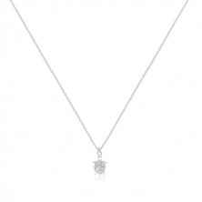 Stříbrný 925 náhrdelník - lesklá želvička s třpytivým zirkonovým krunýřem