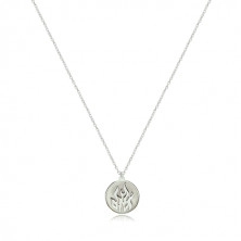 Stříbrný náhrdelník 925 - element ohně v kruhové lesklé linii