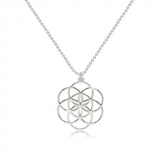 Stříbrný 925 náhrdelník - lesklý symbol Semeno života