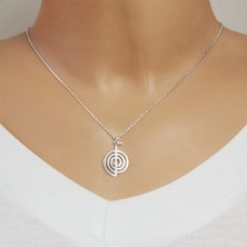 Stříbrný 925 náhrdelník - lesklý a hladký symbol Cho-Ku-Rei