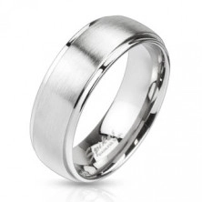 Ocelový prsten stříbrné barvy - matný pásek uprostřed, 8 mm