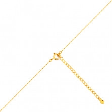 Zlatý náhrdelník 14K - ploché srdíčko, kolmá očka oválného tvaru