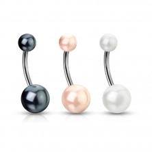 Piercing do pupíku s imitací perly