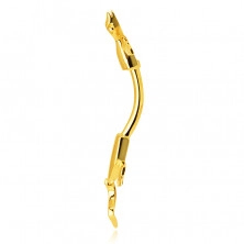Zlatý 585 piercing do pupíku - plazící se ještěrka s pohyblivým ocáskem