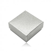 Dárková krabička na náušnice nebo prsten - stříbrná barva, ornamenty