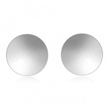 Stříbrné 925 náušnice - plochý hladký kroužek, puzetové zapínání