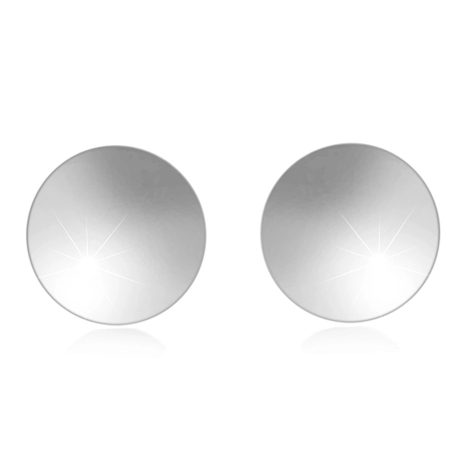 Stříbrné 925 náušnice - plochý hladký kroužek, puzetové zapínání